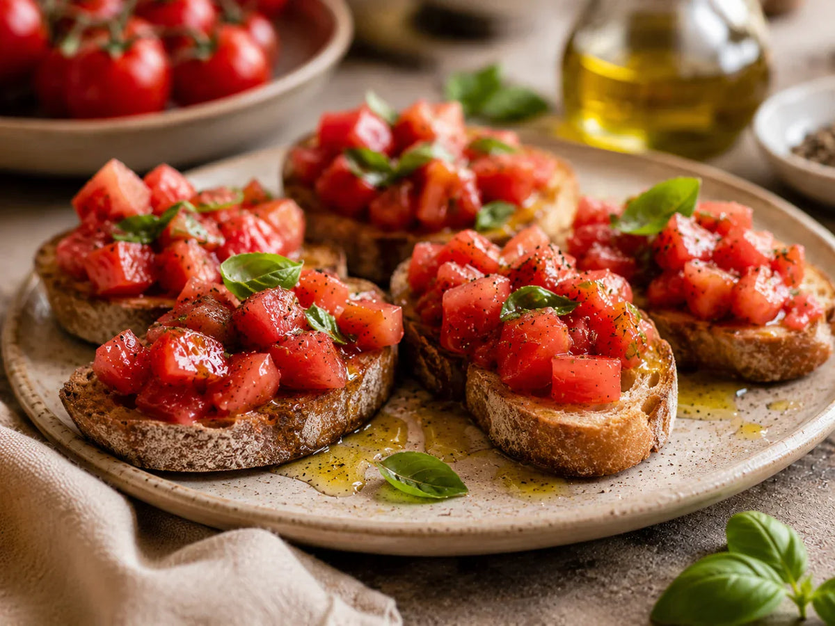 Bruschetta tomaatilla ja Gonnellin oliiviöljyllä - Olivon italialainen resepti