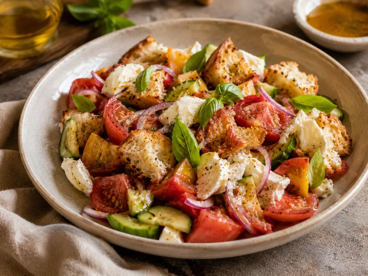 Panzanella Masturzon oliiviöljyllä - Olivon italialainen resepti