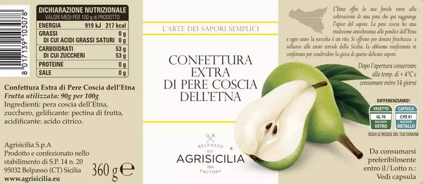 Agrisicilia - Coscia dell'Etna Pear Extra Jam — 360g