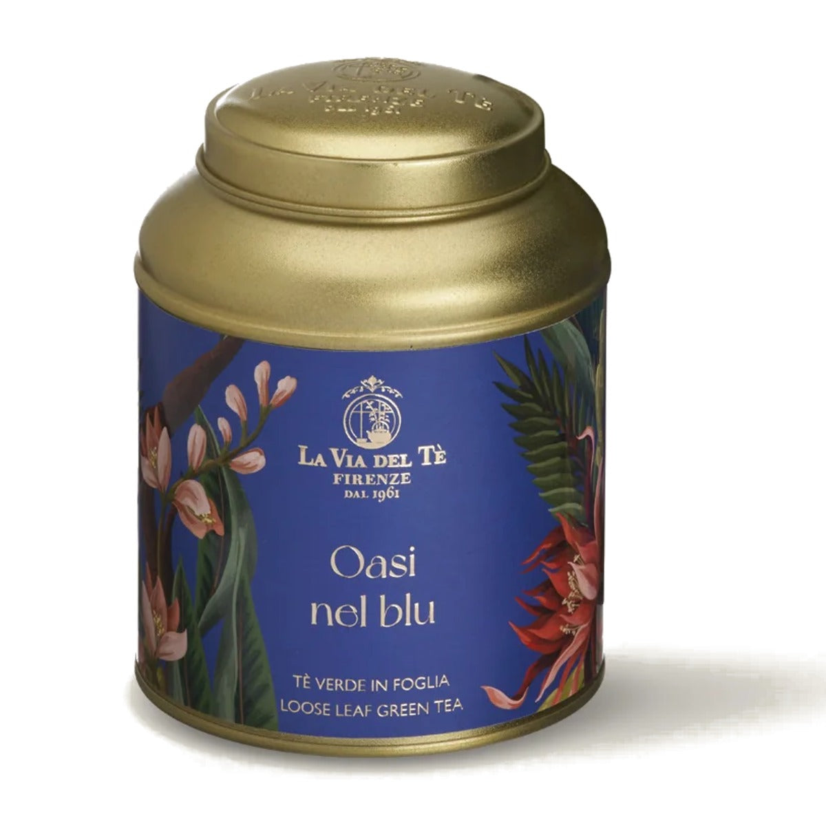 La Via del Tè Oasi nel blu vihreä tee peltipurkissa