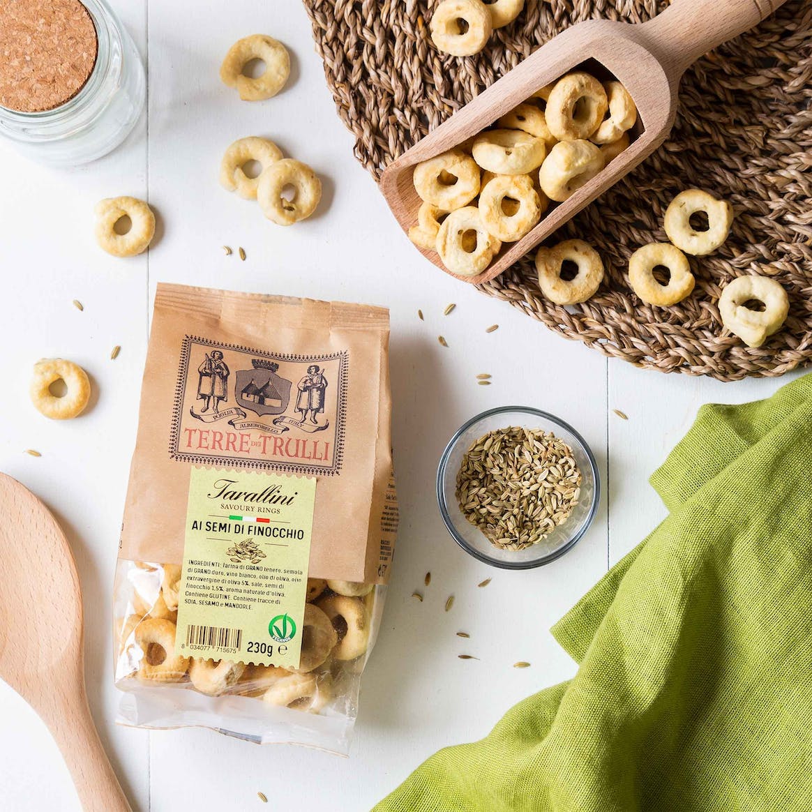 Taralli fenkolin siemenillä │ 230g – italialainen tuote Olivo verkkokaupassa