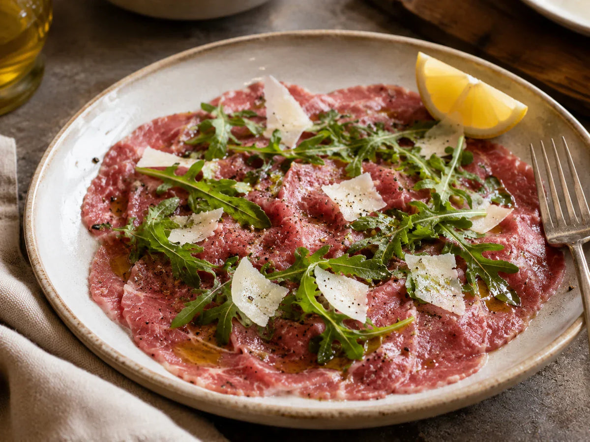 Carpaccio ekstra-neitsytoliiviöljyllä - Olivon italialainen resepti 