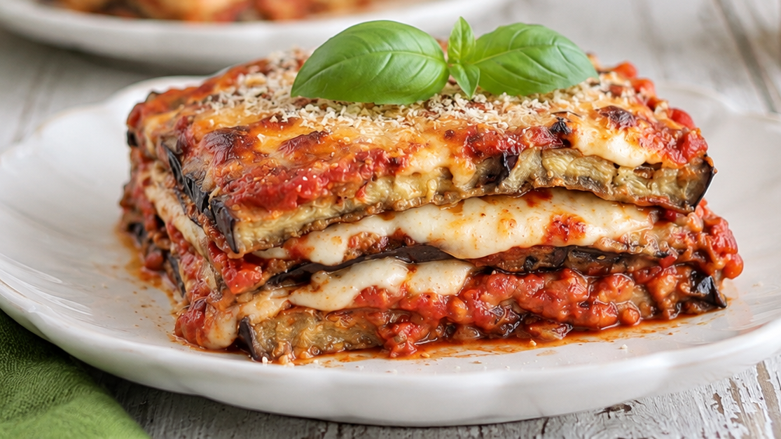 Parmigiana di melanzane savustetulla burratalla