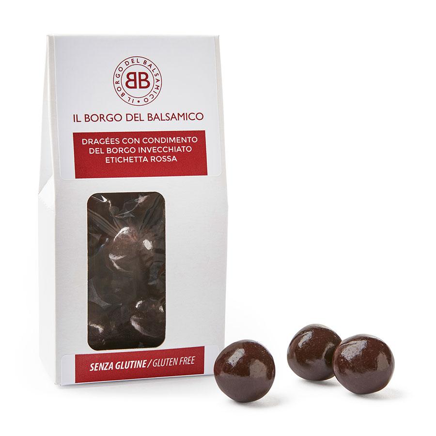 Mucci tumma suklaadragée Borgo Red Label -balsamicotäytteellä 75 g