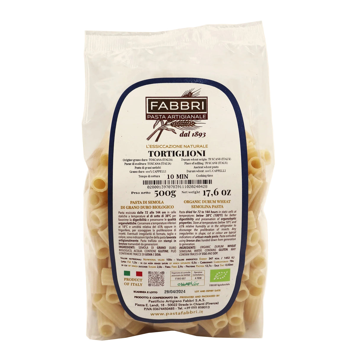 TORTIGLIONI | 500g – pasta Olivo verkkokaupassa