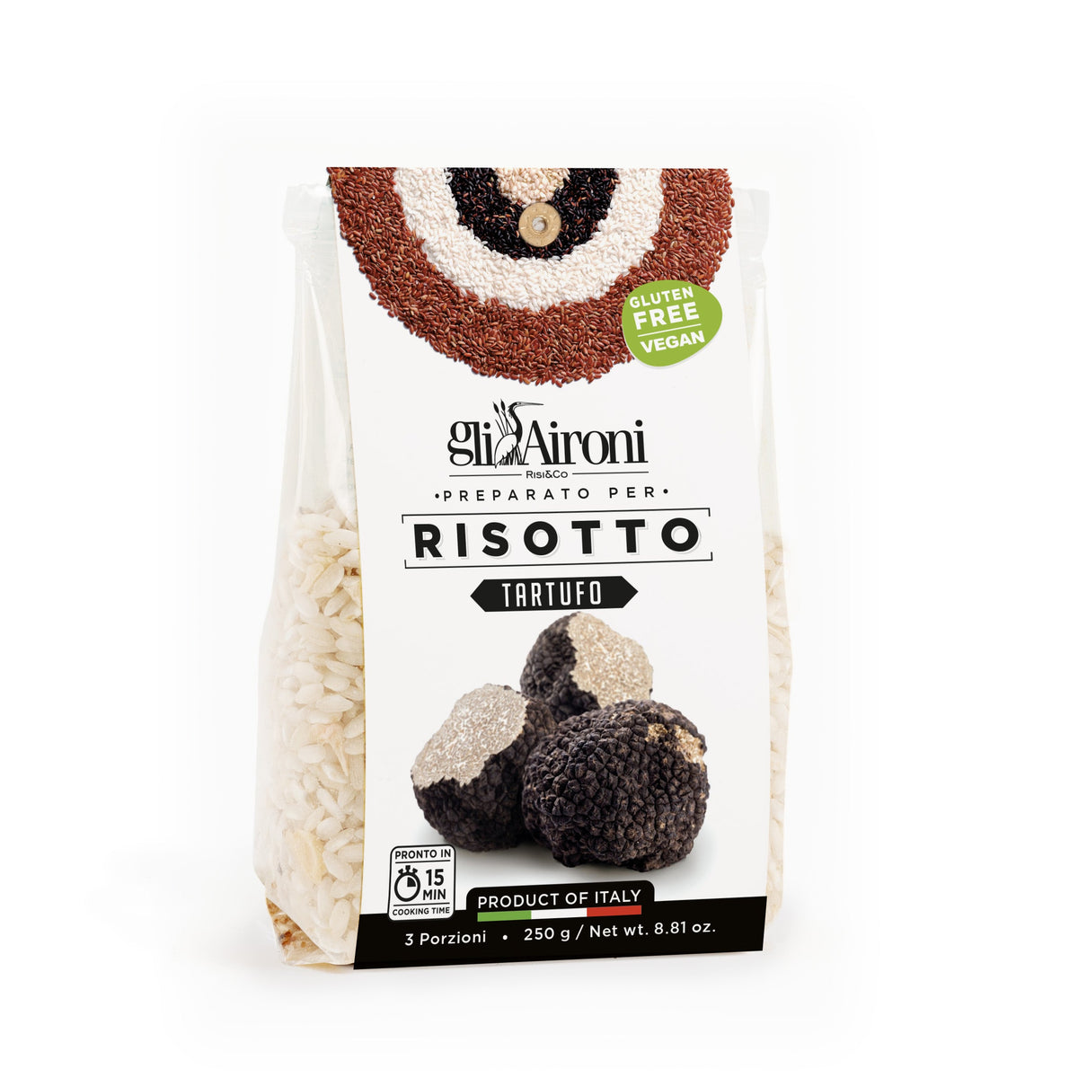 Gli Aironi gluteeniton ja vegaaninen tryffelirisotto 250 g 