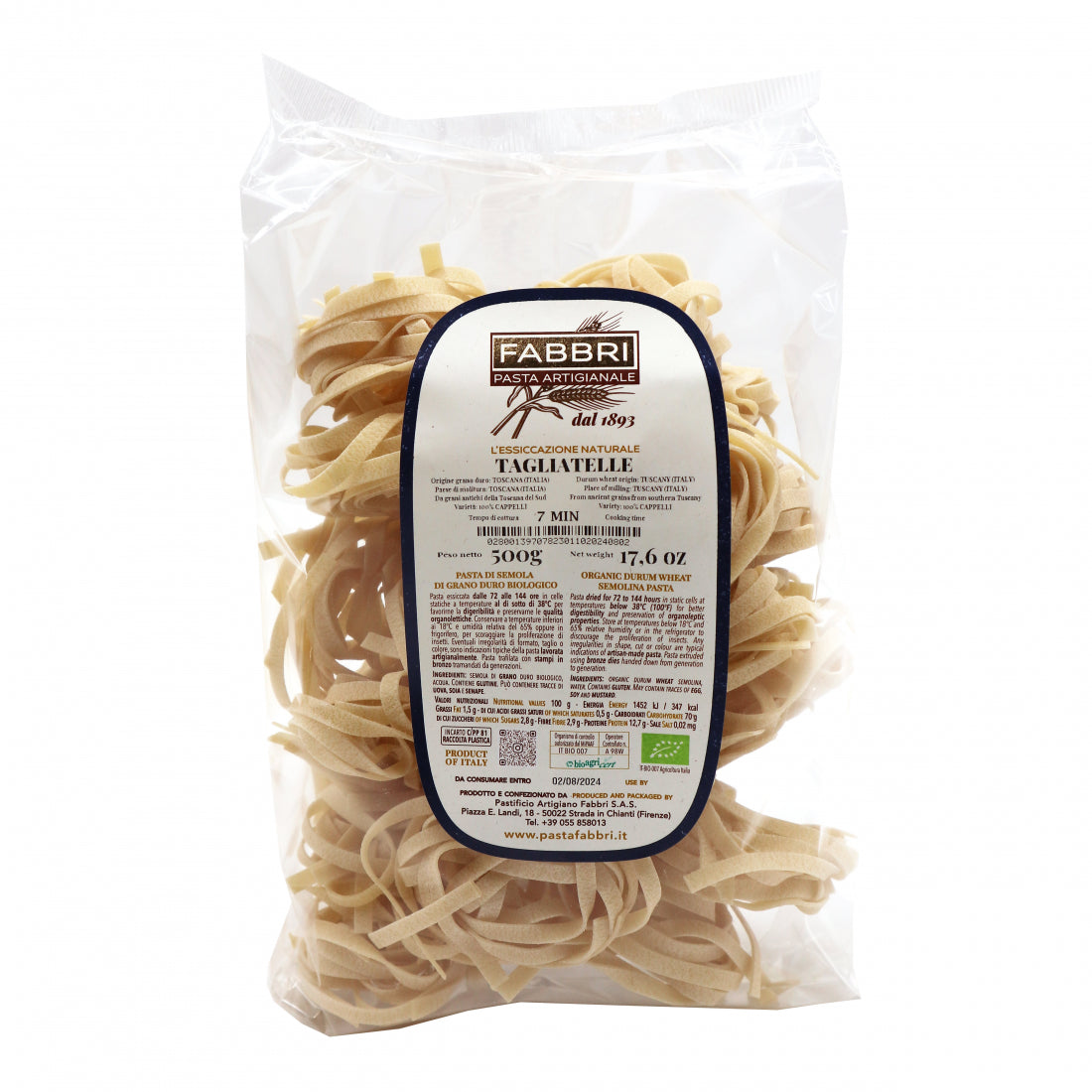 Tagliatelle 500 g – Pastificio Artigiano Fabbri – kuva 2